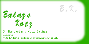balazs kotz business card